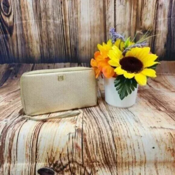 Nanette Lepore Gold Clutch - Picture 1 of 5